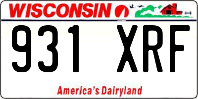 WI license plate 931XRF