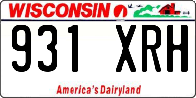 WI license plate 931XRH