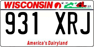 WI license plate 931XRJ