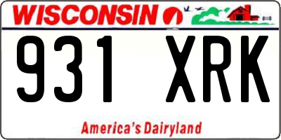WI license plate 931XRK