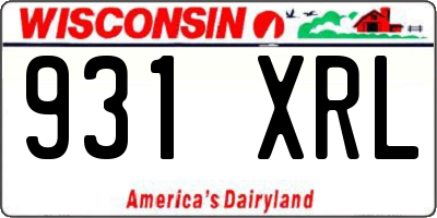 WI license plate 931XRL
