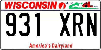 WI license plate 931XRN