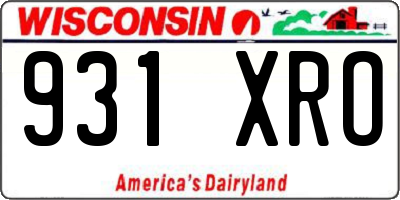 WI license plate 931XRO