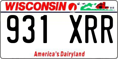 WI license plate 931XRR