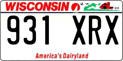 WI license plate 931XRX