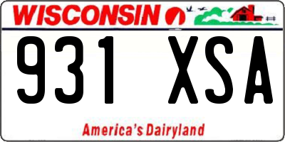WI license plate 931XSA