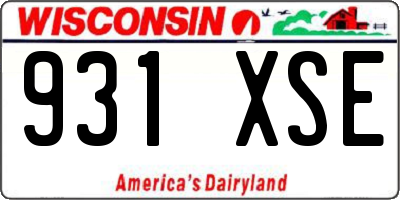WI license plate 931XSE