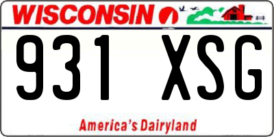 WI license plate 931XSG