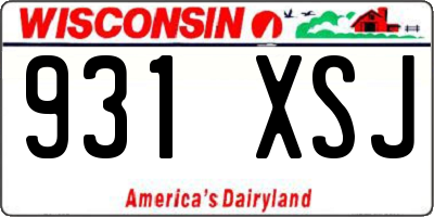 WI license plate 931XSJ