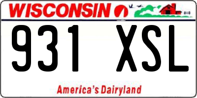 WI license plate 931XSL