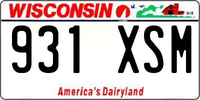 WI license plate 931XSM