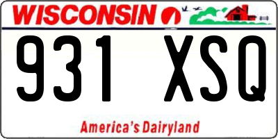 WI license plate 931XSQ