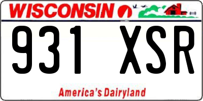 WI license plate 931XSR