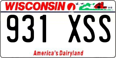 WI license plate 931XSS