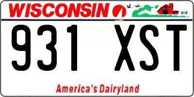 WI license plate 931XST