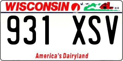 WI license plate 931XSV
