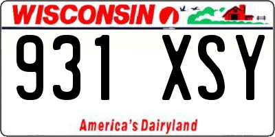 WI license plate 931XSY