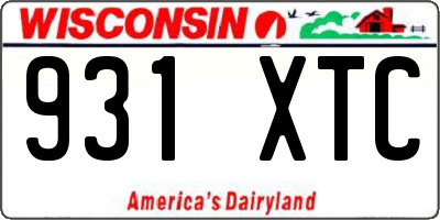 WI license plate 931XTC