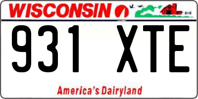 WI license plate 931XTE