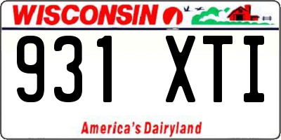 WI license plate 931XTI