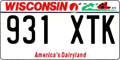 WI license plate 931XTK