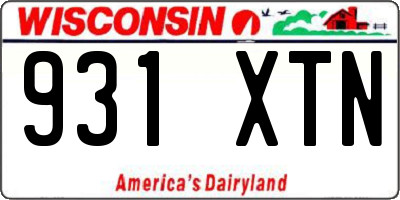 WI license plate 931XTN