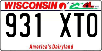 WI license plate 931XTO