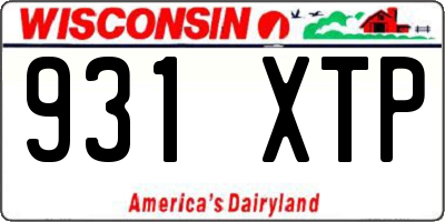 WI license plate 931XTP
