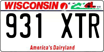 WI license plate 931XTR