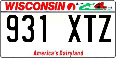 WI license plate 931XTZ