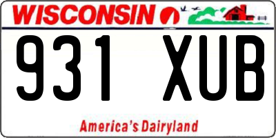 WI license plate 931XUB