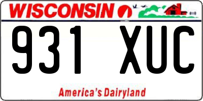 WI license plate 931XUC