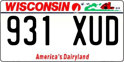 WI license plate 931XUD