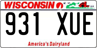 WI license plate 931XUE