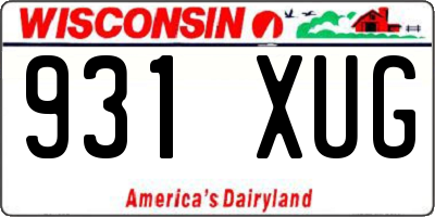 WI license plate 931XUG
