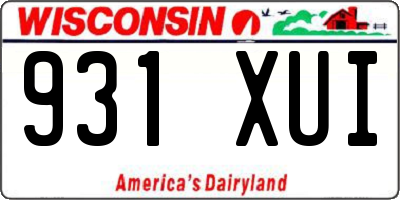 WI license plate 931XUI
