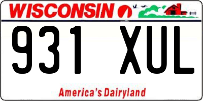 WI license plate 931XUL