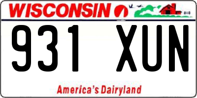 WI license plate 931XUN