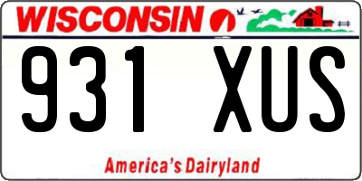 WI license plate 931XUS