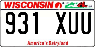 WI license plate 931XUU