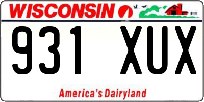 WI license plate 931XUX