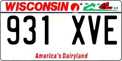 WI license plate 931XVE