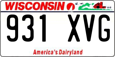 WI license plate 931XVG