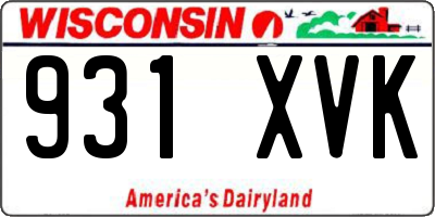 WI license plate 931XVK
