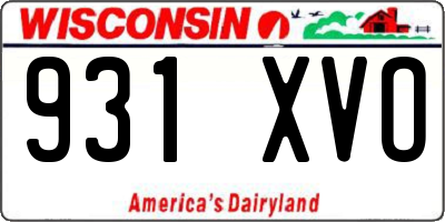WI license plate 931XVO