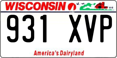 WI license plate 931XVP