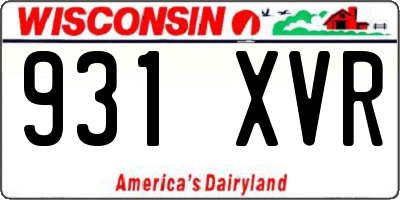 WI license plate 931XVR