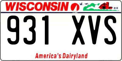 WI license plate 931XVS