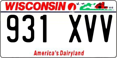 WI license plate 931XVV