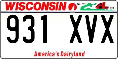 WI license plate 931XVX